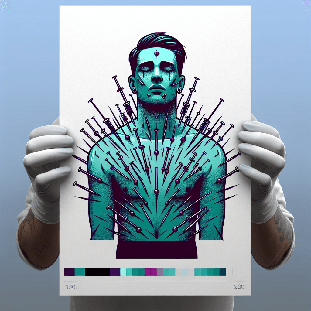 man covered in poisonous needles