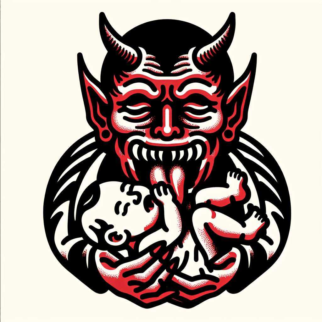 devil eating baby