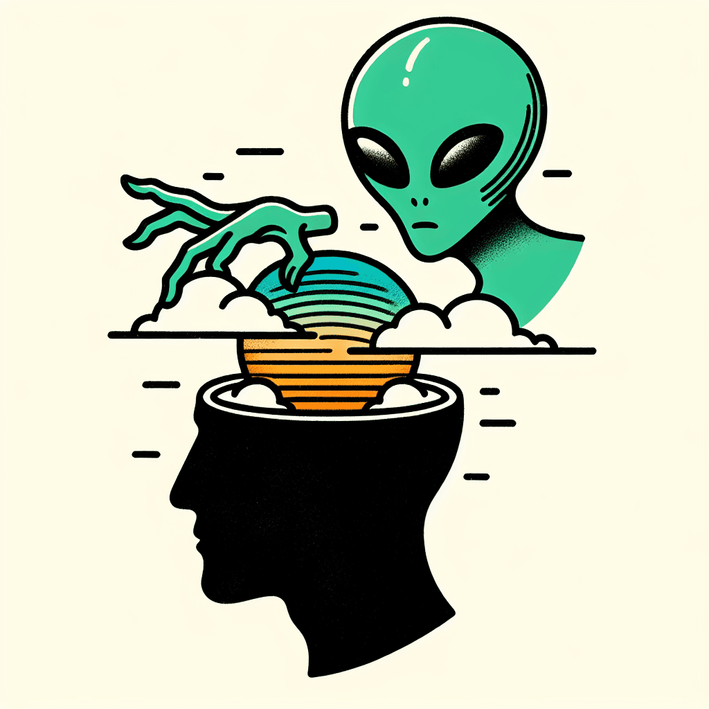 alien controlling a human’s head