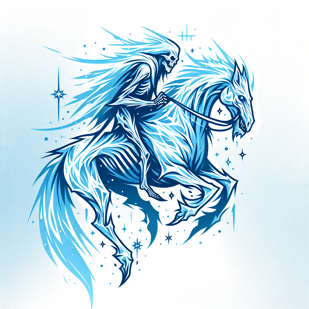 white walker from game of thrones riding a dead horse