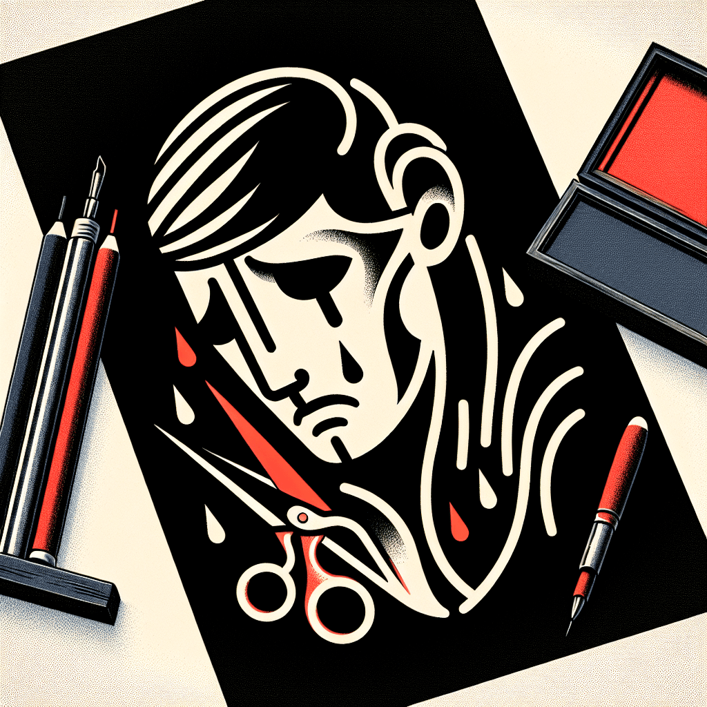 sad man with scissors