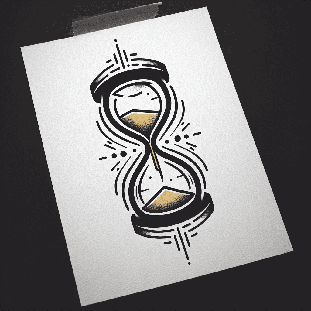 broken hourglass full of sand
