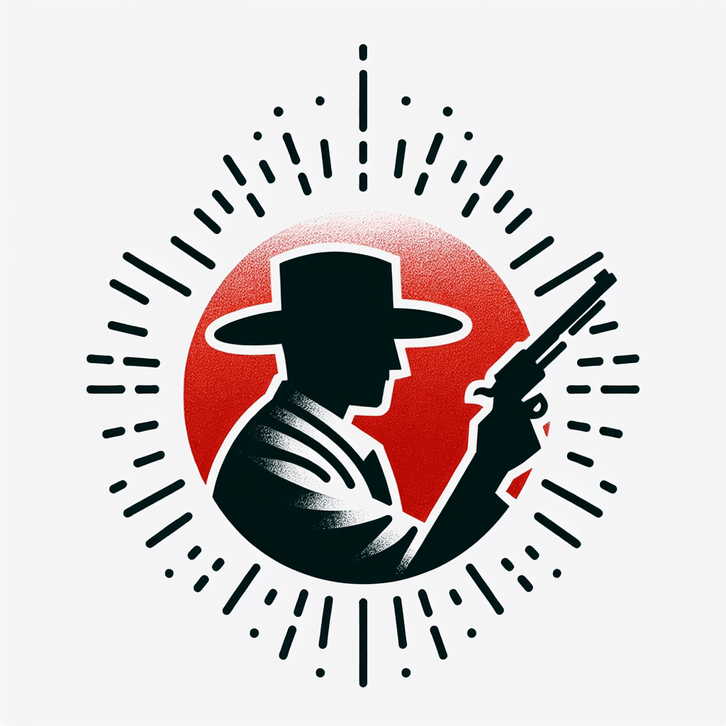 silhouette of a western gunslinger on the sun