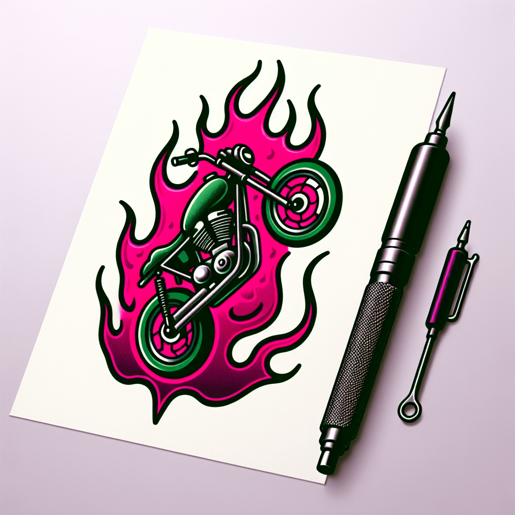 a motorcycle jumping over flames
