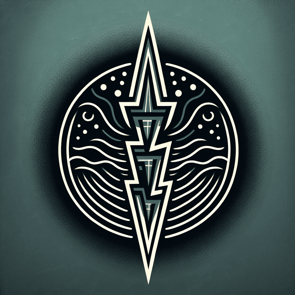 slim lightning bolt with wavy edges
