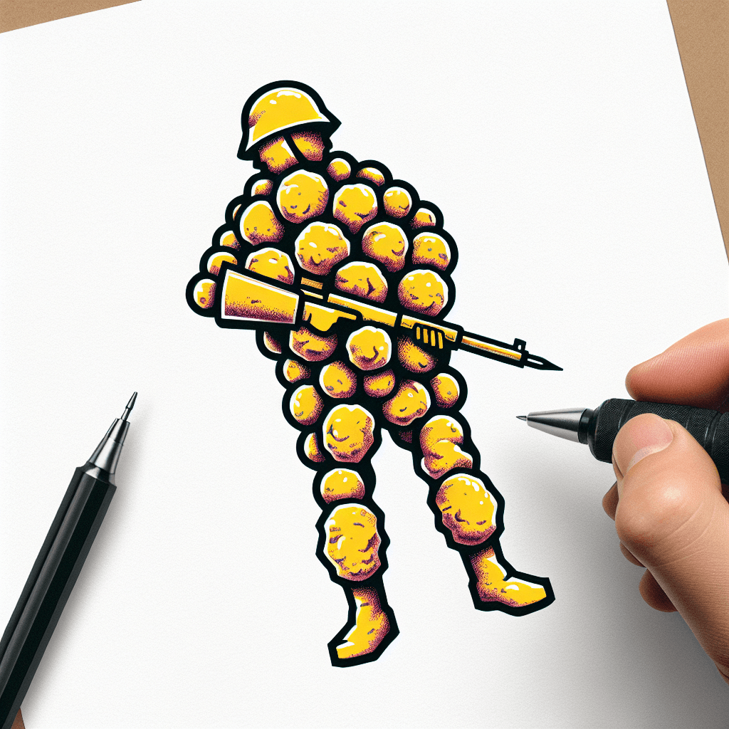 soldier made of meatballs