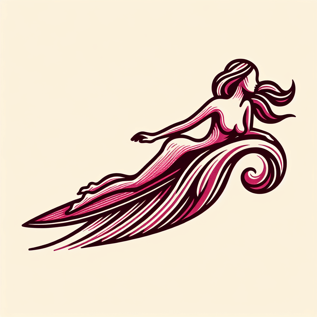 woman surfing wave