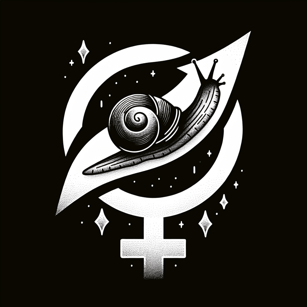 a slug with the symbol for woman on it