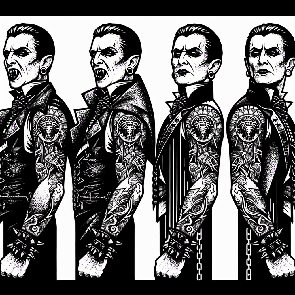 dracula dressed as a punk rocker