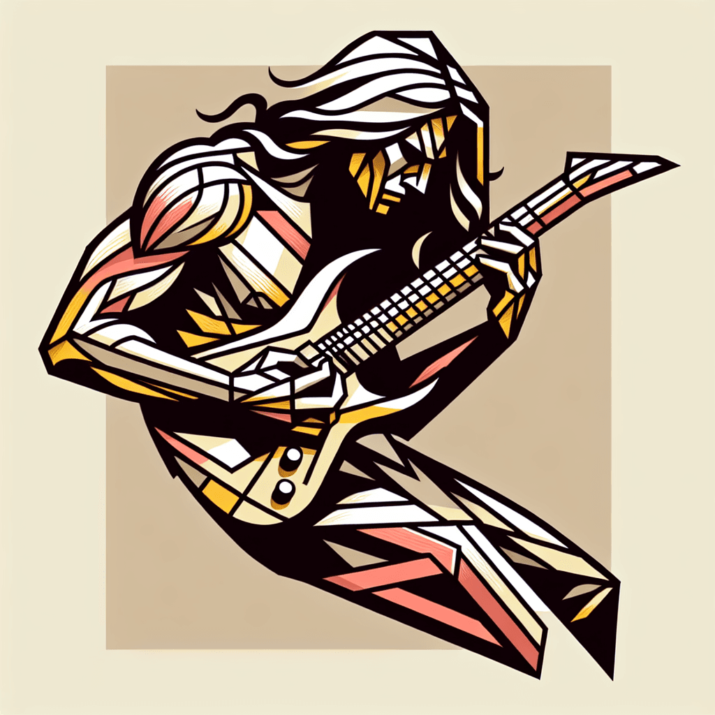 heavy metal guitarist playing a solo