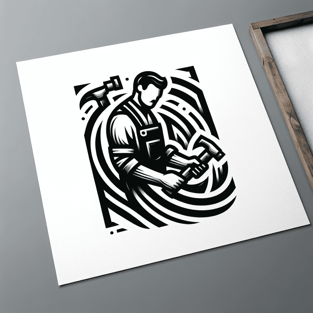 a minimalist symbol that represents someone who is a craftsman. someone who creates things