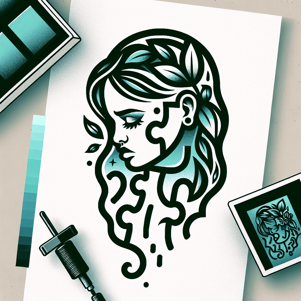 sad woman made of puzzle pieces