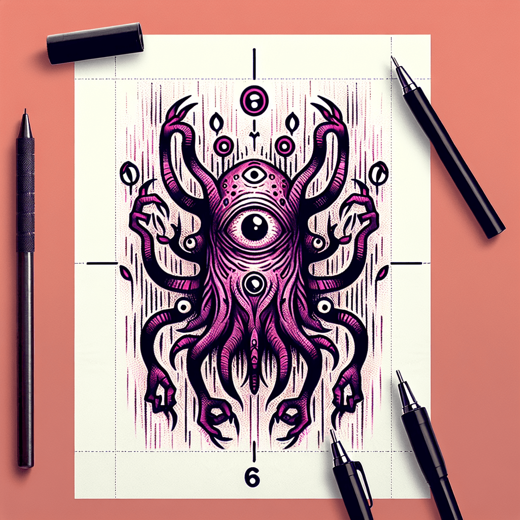 one eyed monster with 6 arms