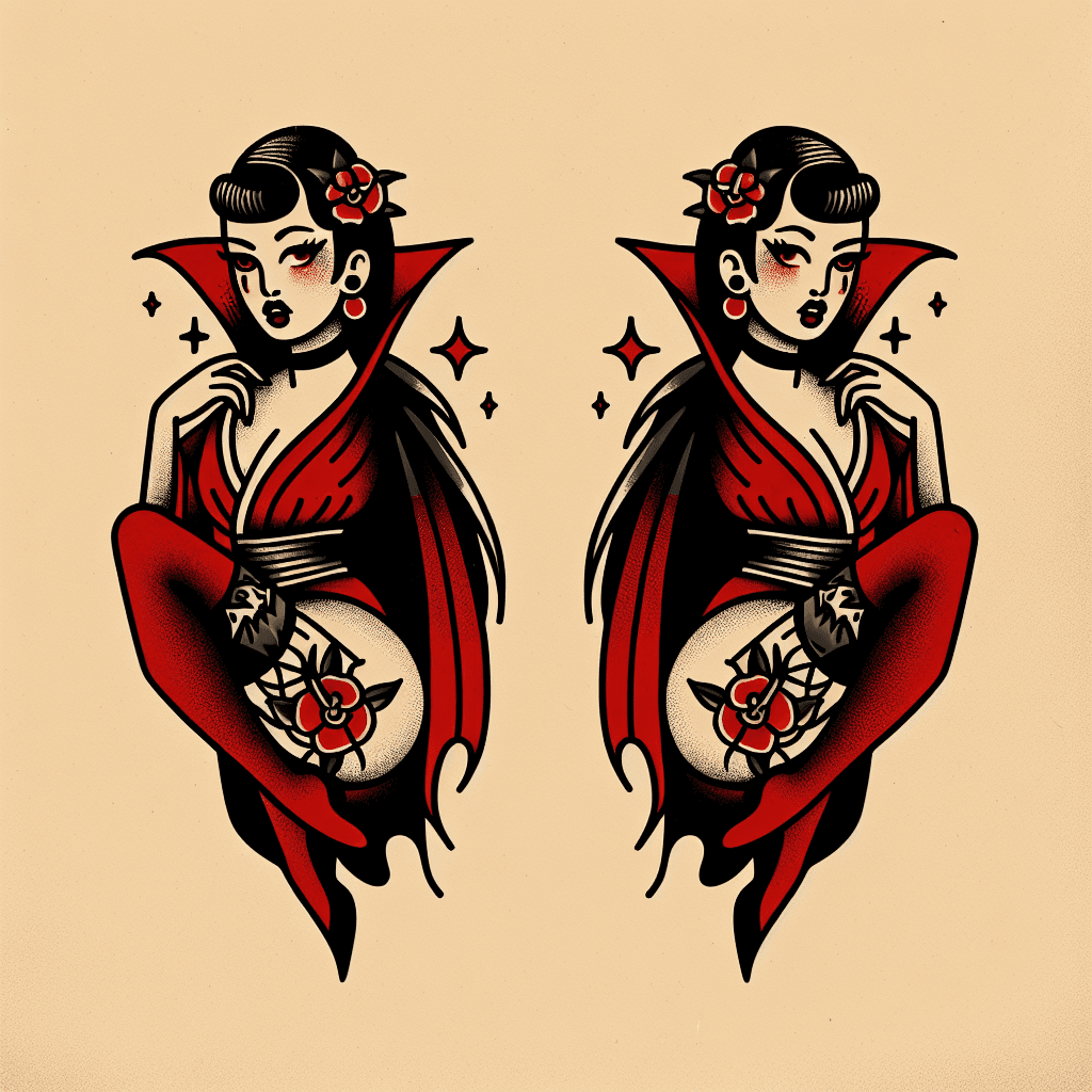 pinup girl dressed as a vampire