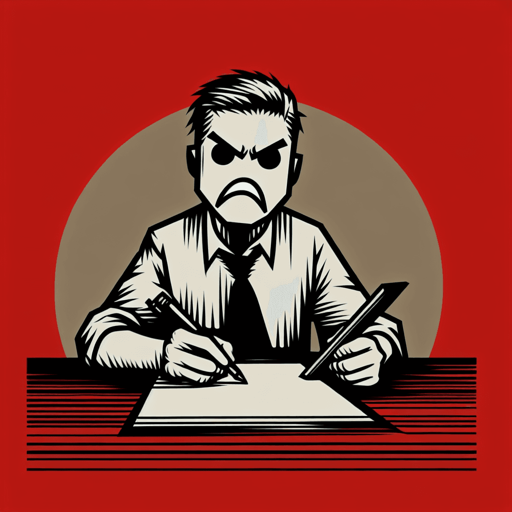 frustrated office employee