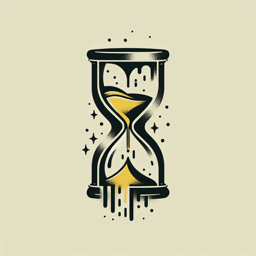 broken hourglass full of sand