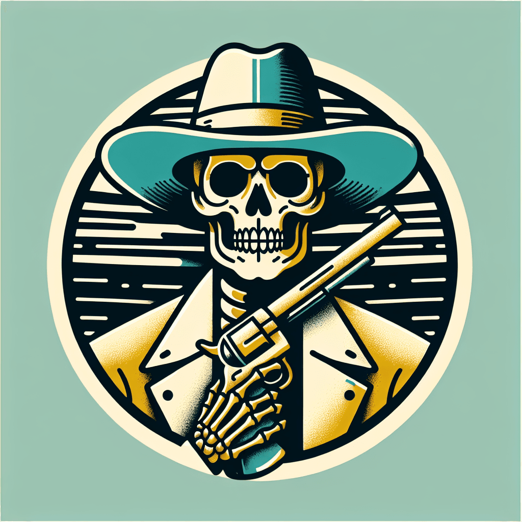 skeleton cowboy gun slinger