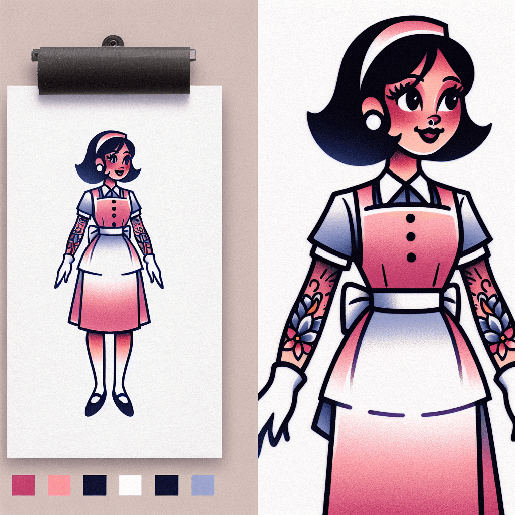 betty boop dressed as a waitress