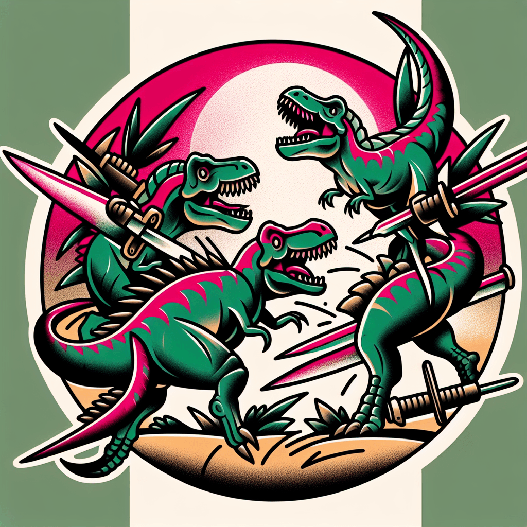 dinosaur battle scene