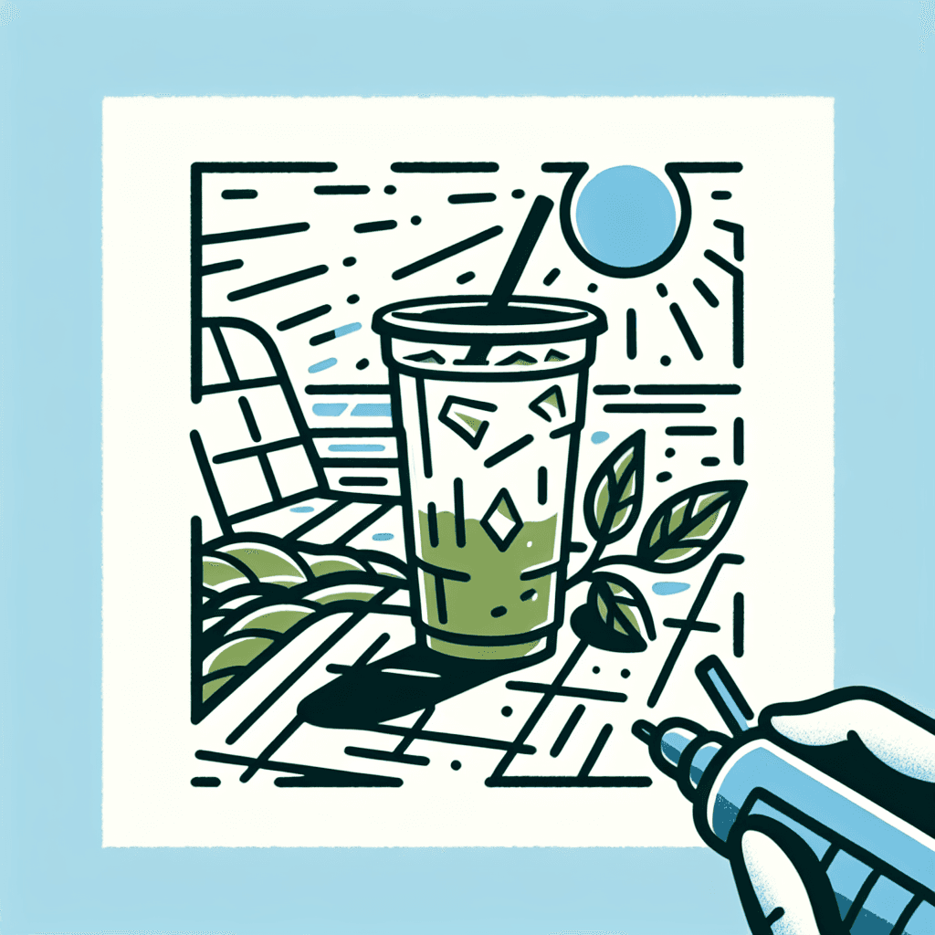 iced coffee on sunny day