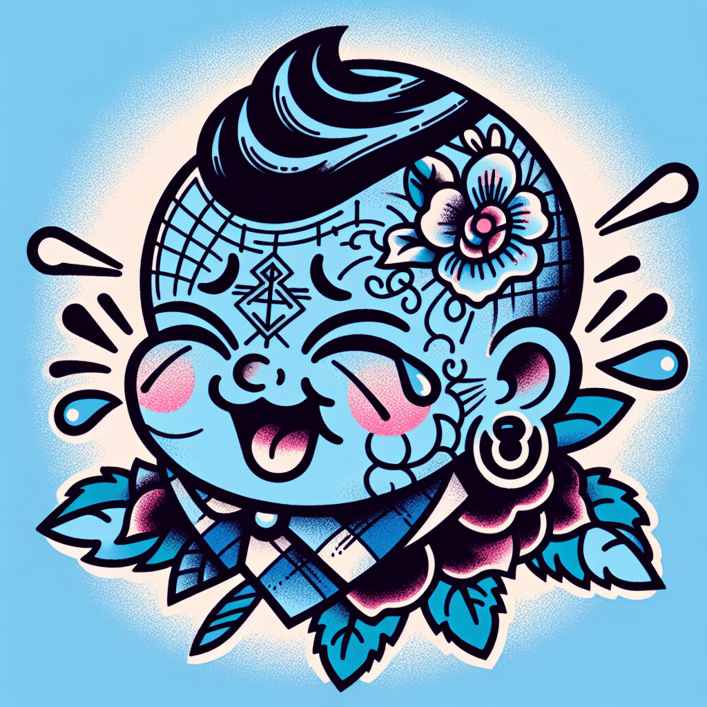 cartoon baby with tattoos crying