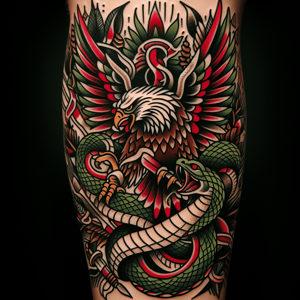 eagle fighting a snake