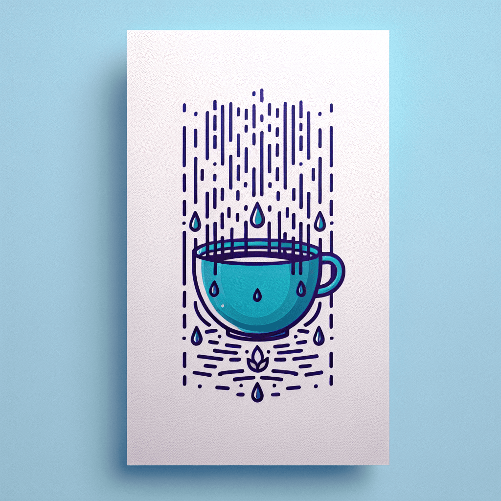 rain falling on a coffee cup
