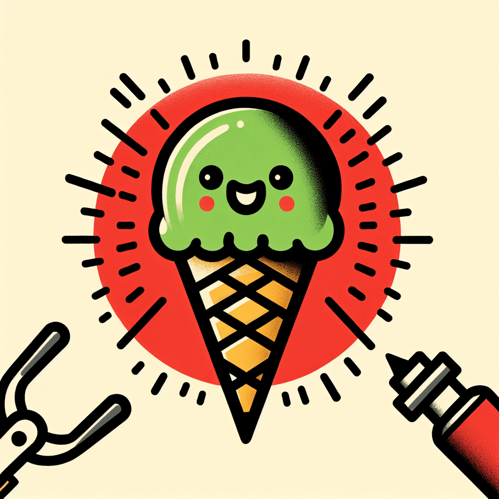 ice cream cone with a smiley face