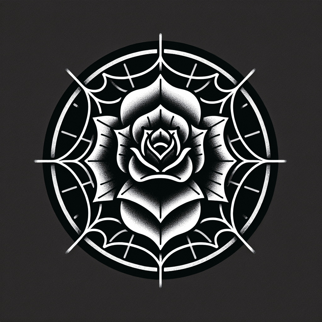 a rose made of spider webs