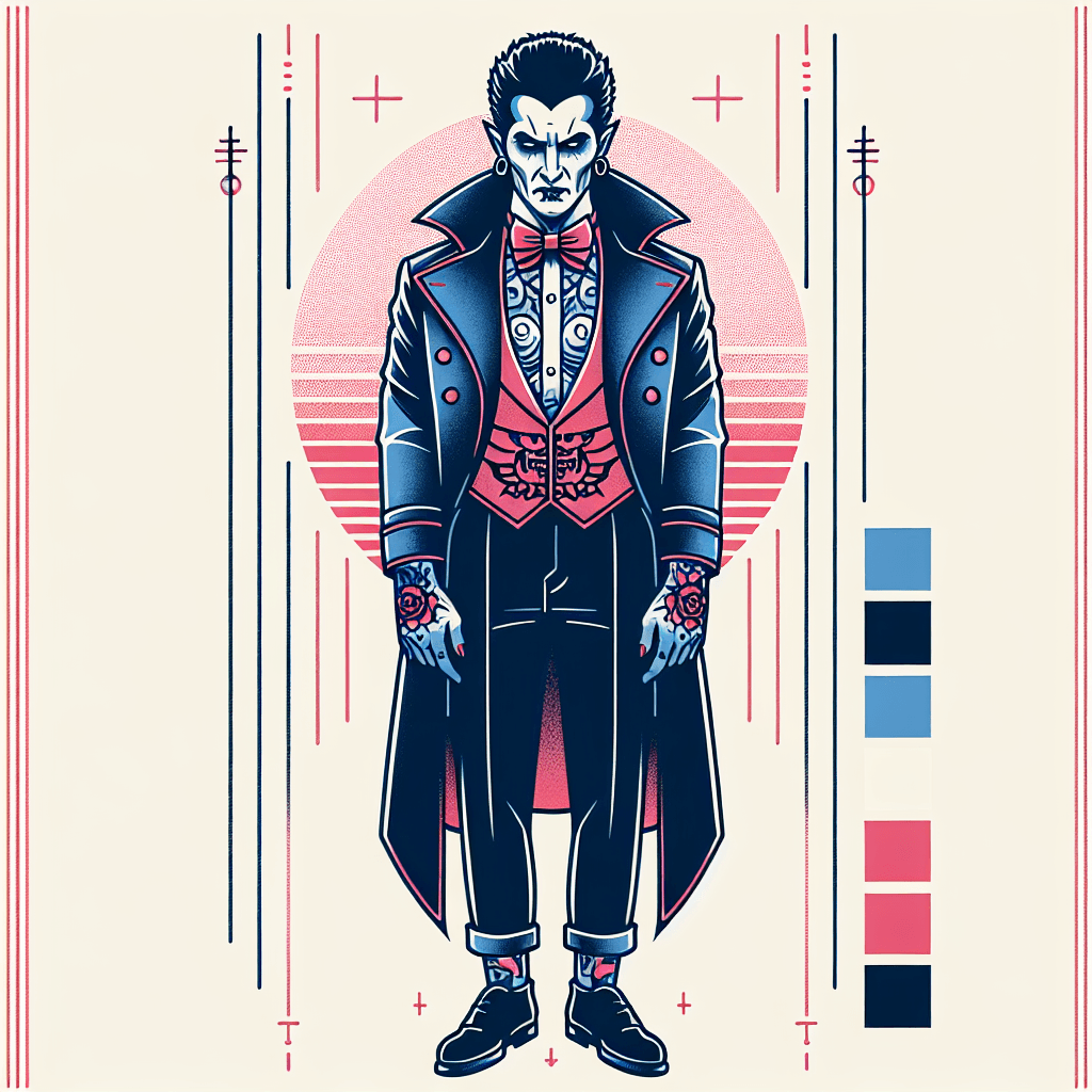 dracula dressed as a punk rocker