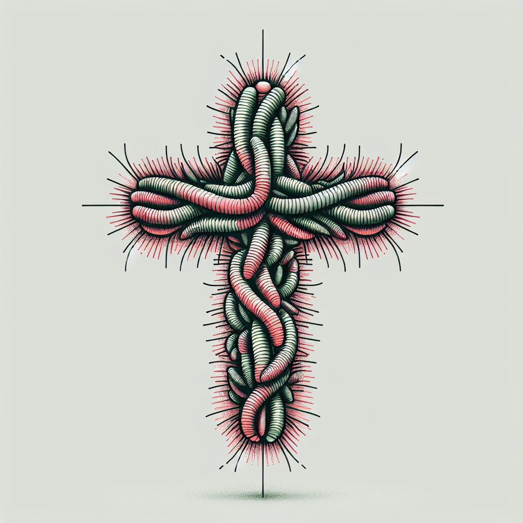 cross made of millipedes