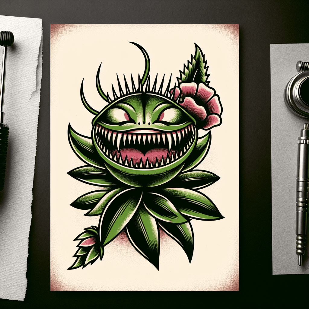 evil venus flytrap with sharp teeth