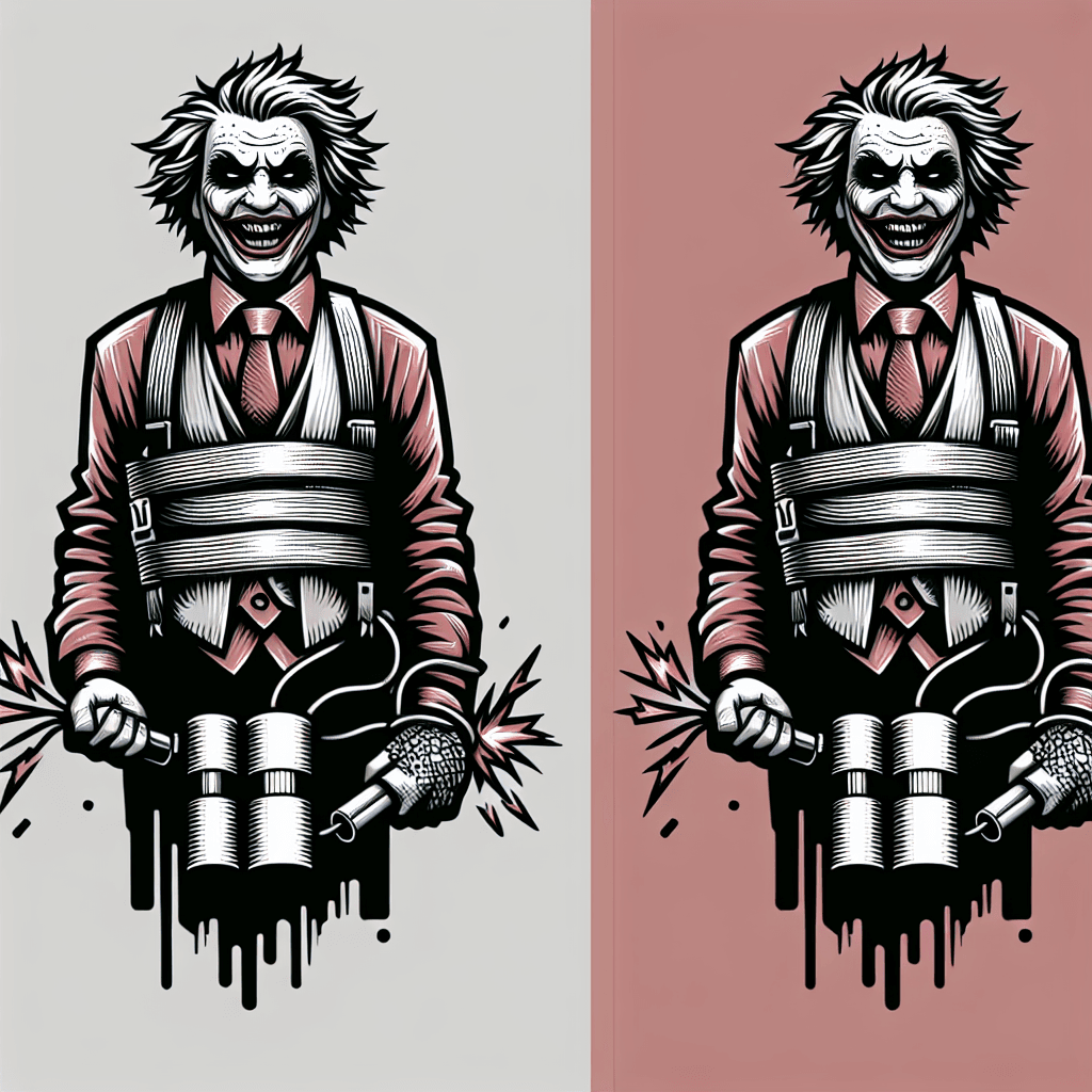 crazy man strapped with dynamite