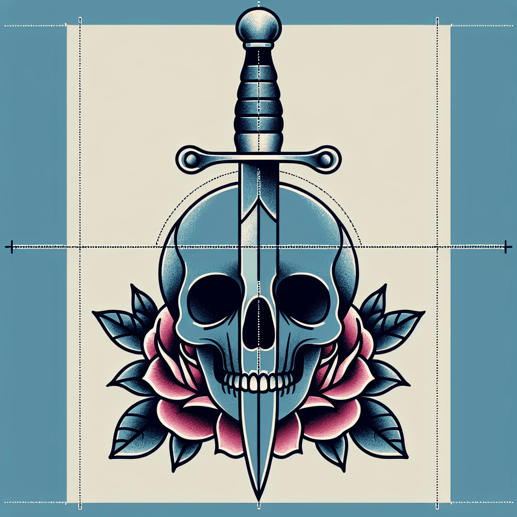 dagger through a skull