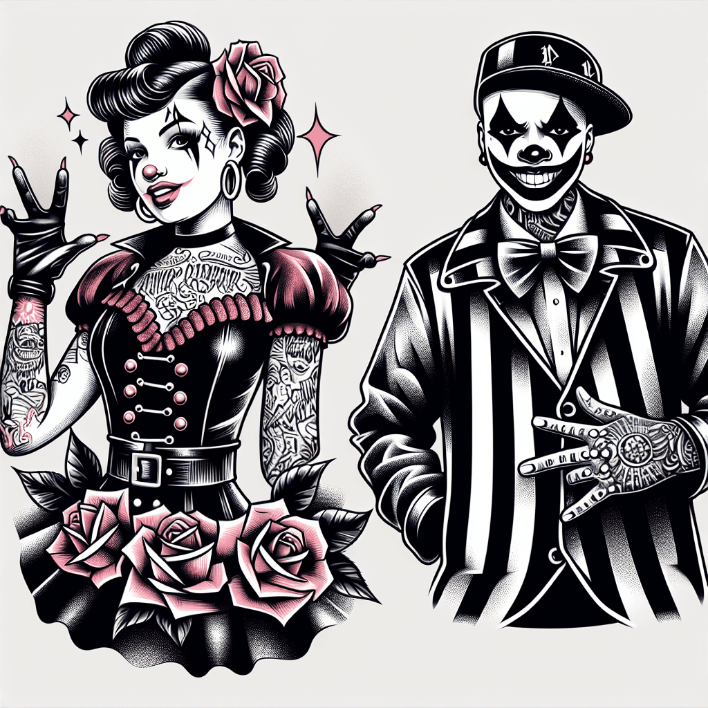 pinup girl dressed as the insane clown posse