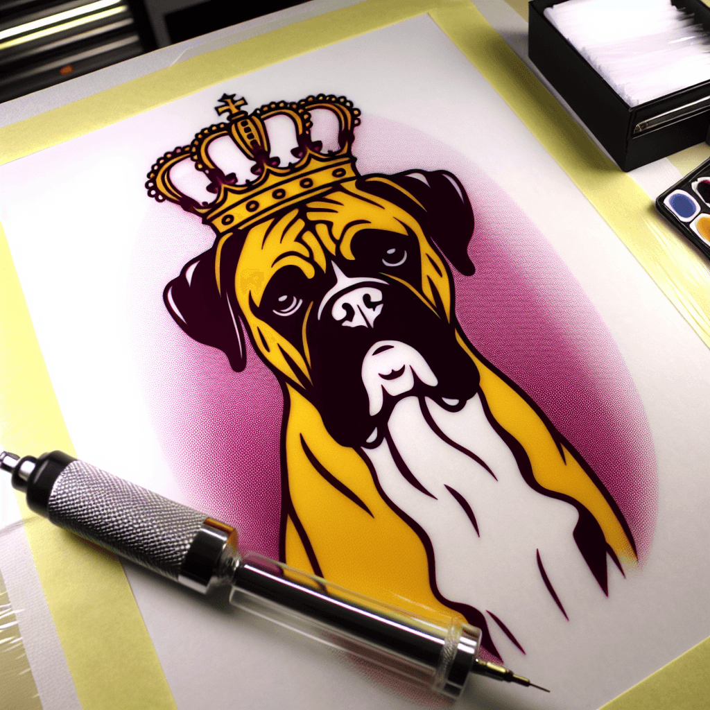a boxer dog wearing a crown