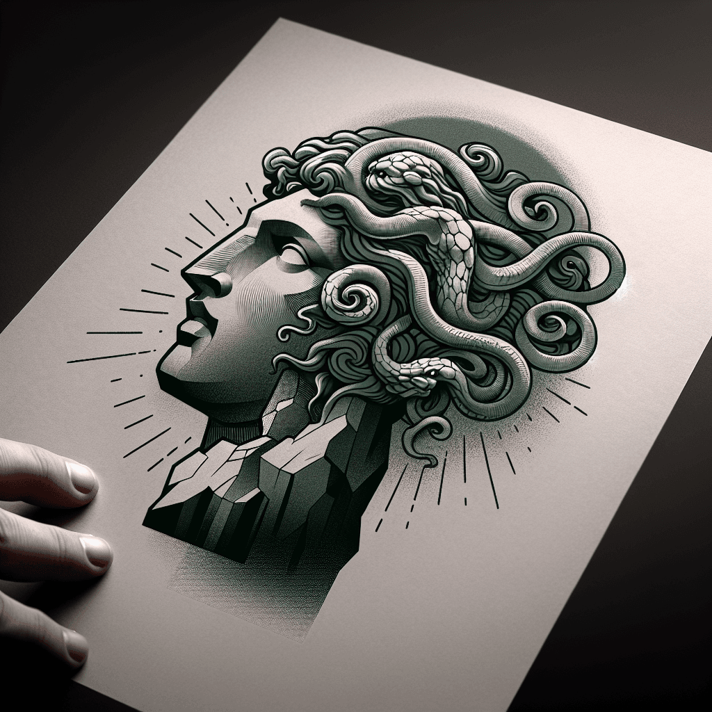 medusa turning a person into stone