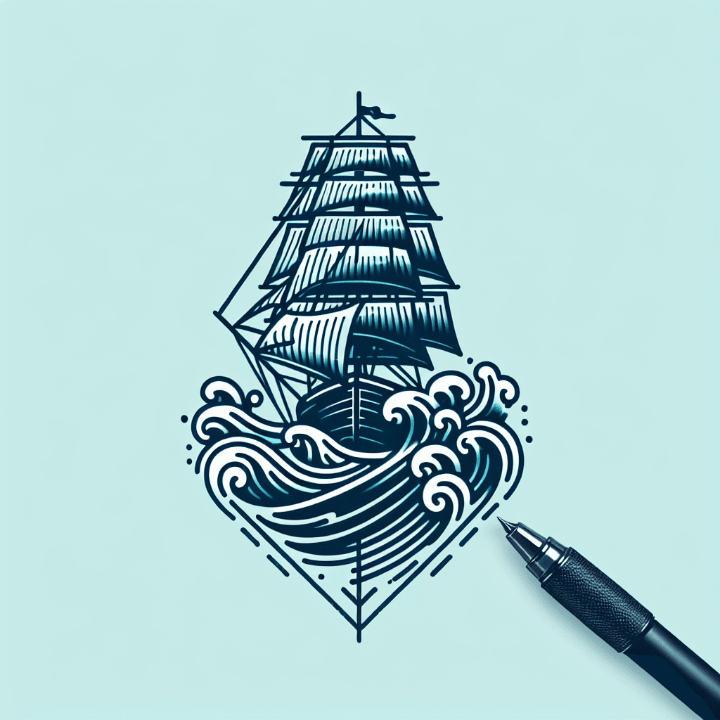 clipper ship on rough waters