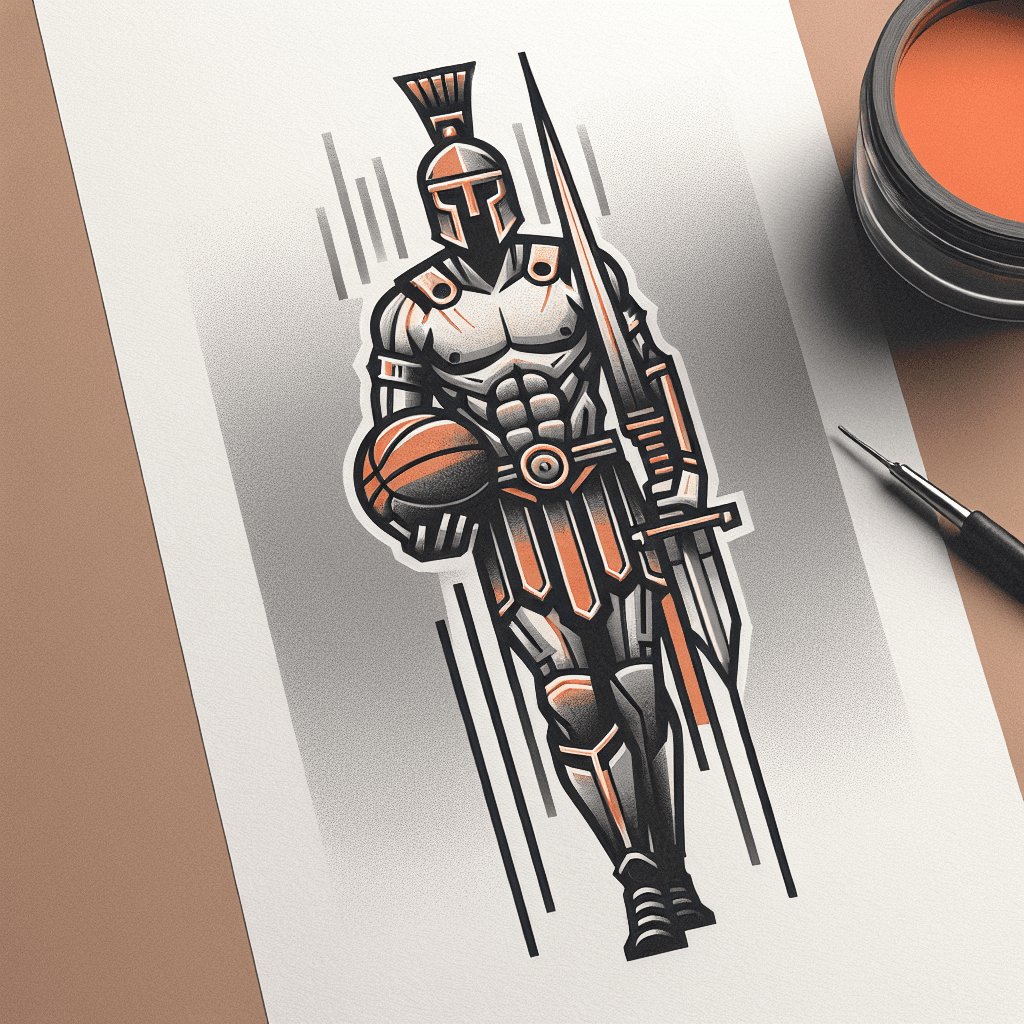 gladiators holding basketball