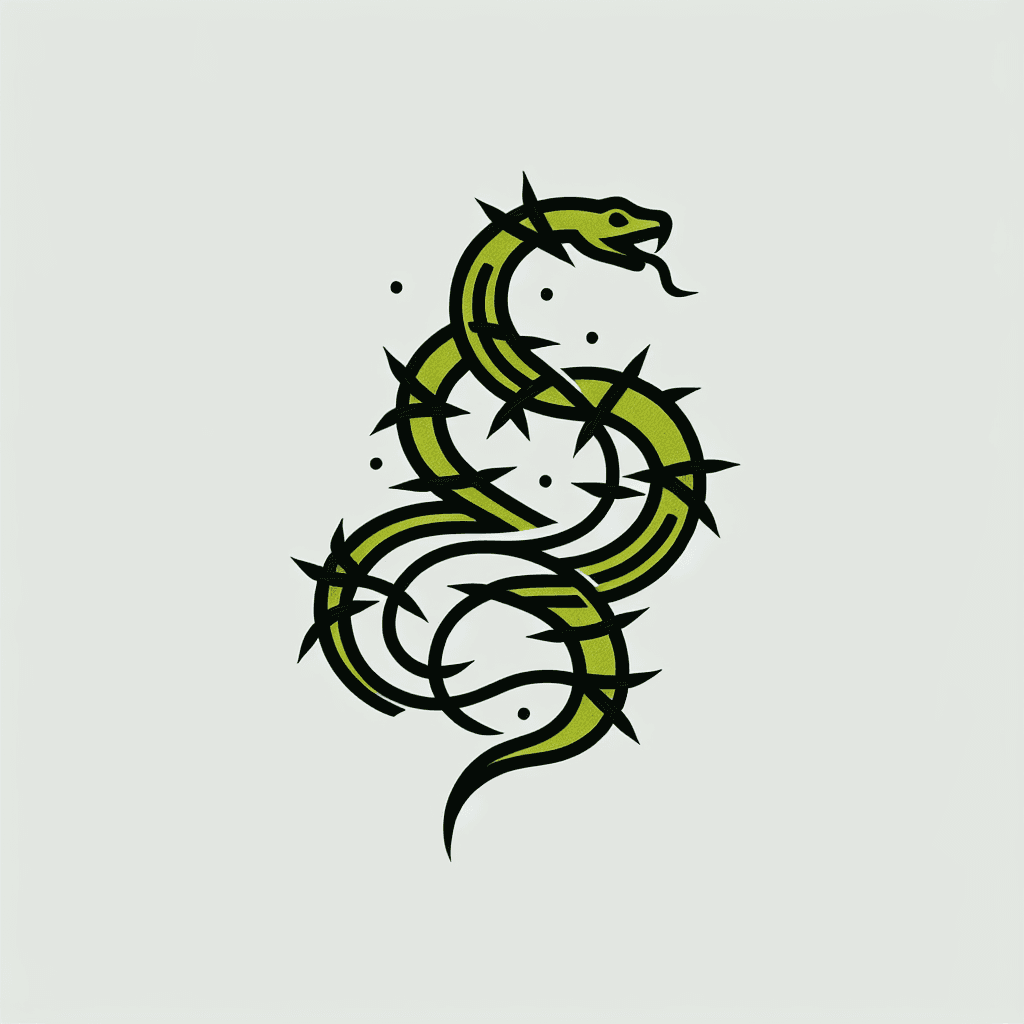 snake made of barbed wire