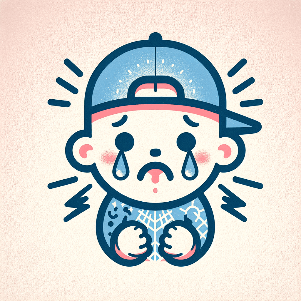 cartoon baby with tattoos crying