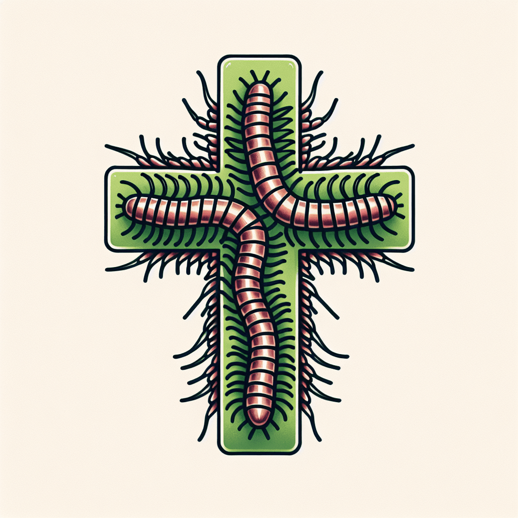 cross made of millipedes