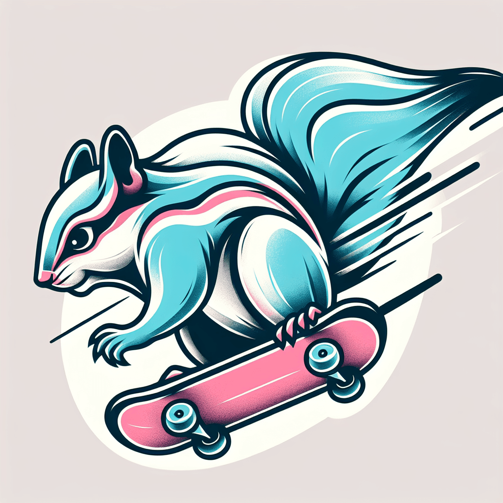 a chipmunk skateboarding