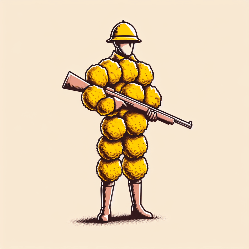soldier made of meatballs