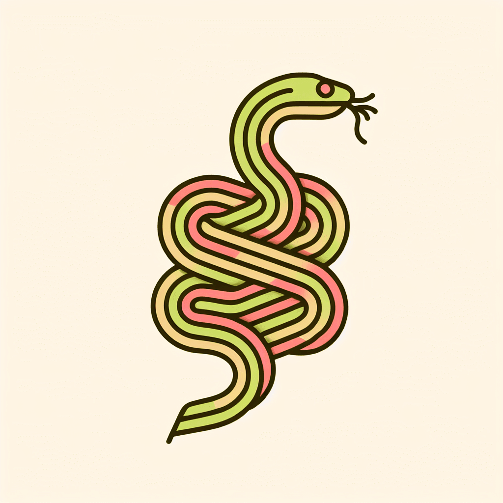 snake made of spaghetti