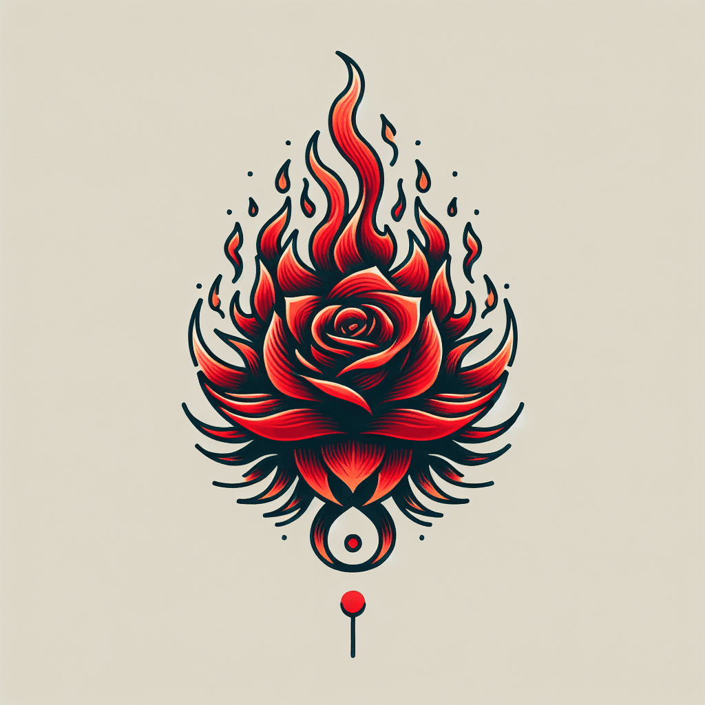 a rose made of flames