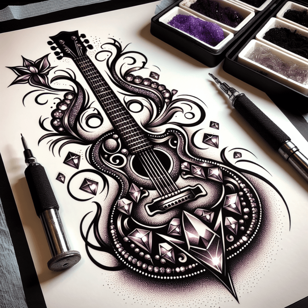 guitar made of diamonds