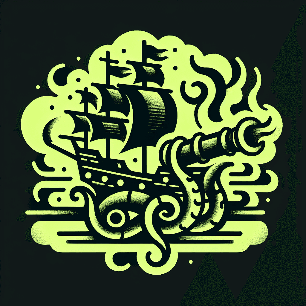 poisonous looking pirate ship with canons