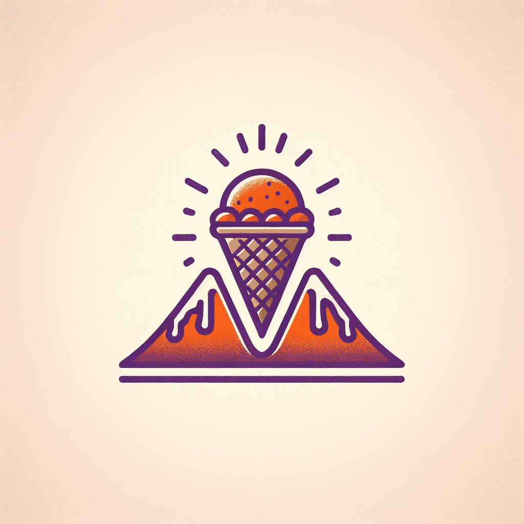 ice cream sundae within a volcano