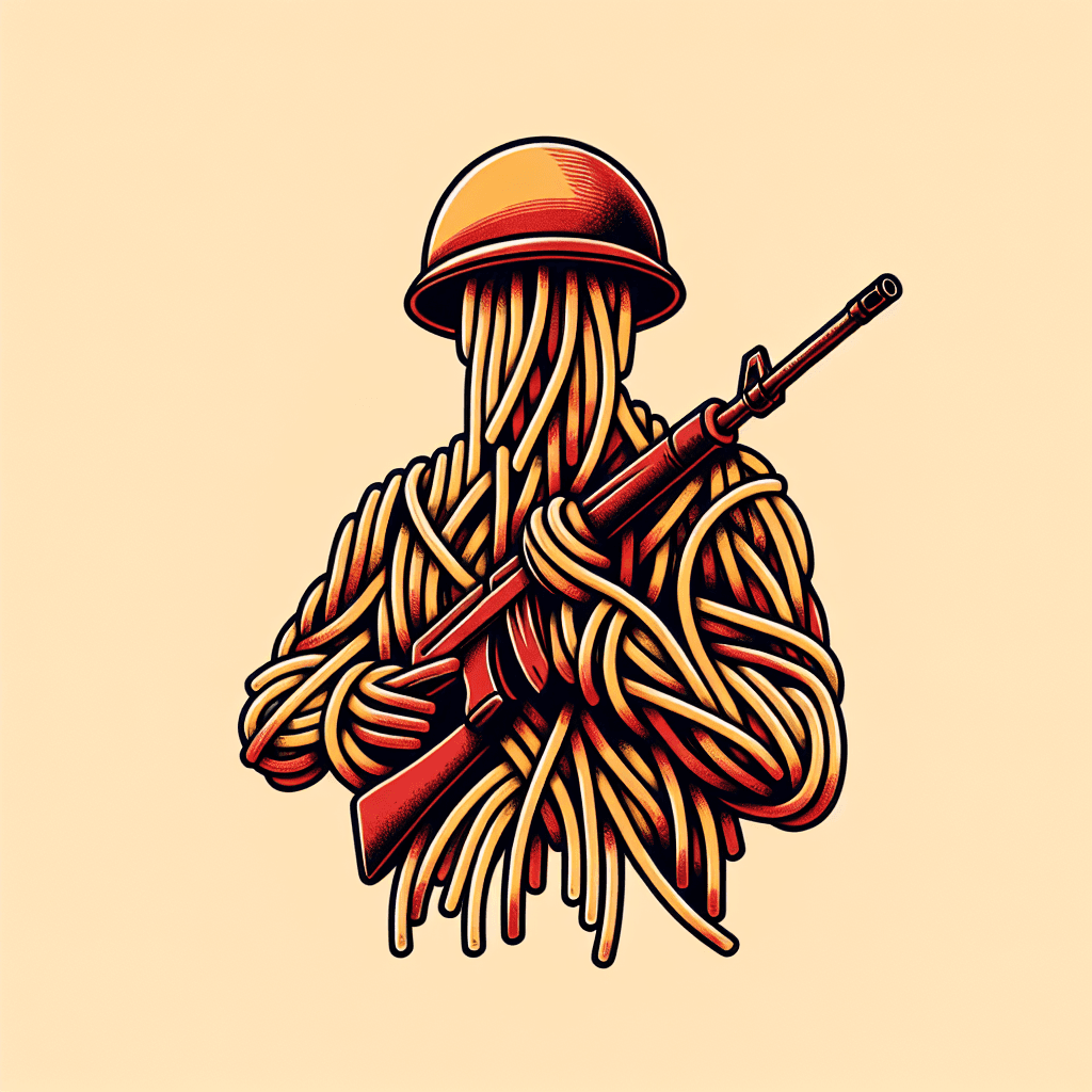 soldier made of spaghetti